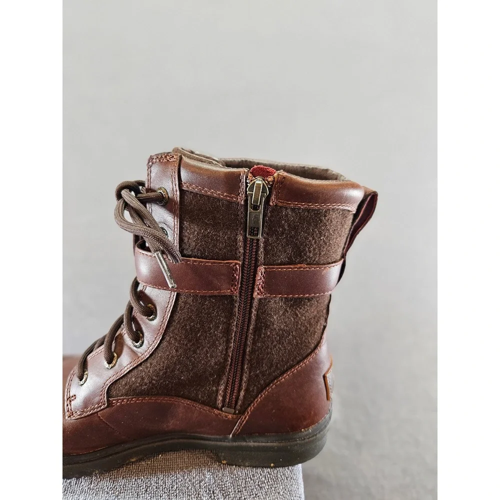 UGG Simmens Waterproof Leather Wool Boots Stout Brown 10 Mens 10